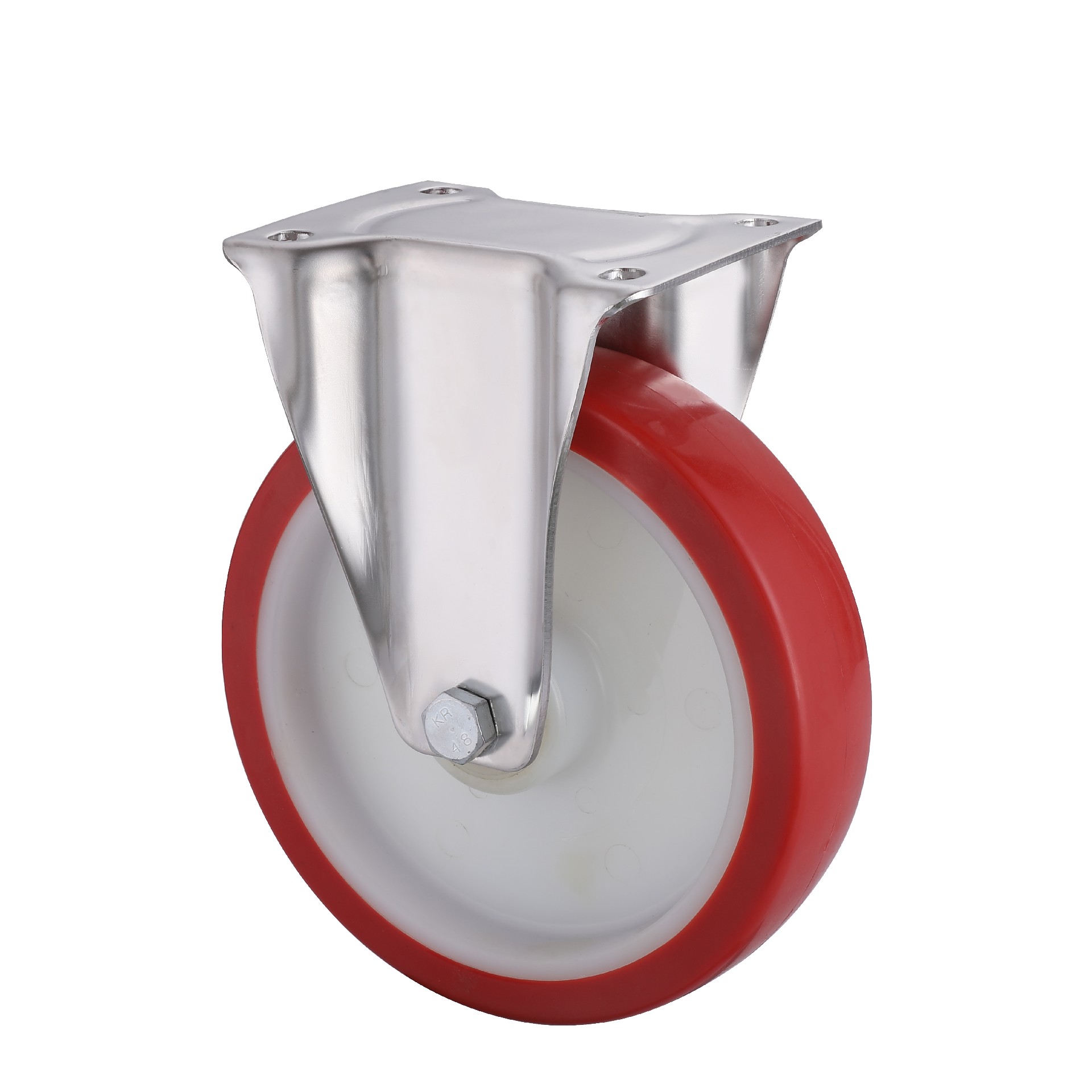 stainless steel red thermoplastic polyurethane fixed castor wheels diameter 80mm to 200mm load capacity 120kg to 300kg fast delivery for custom trolley L&K