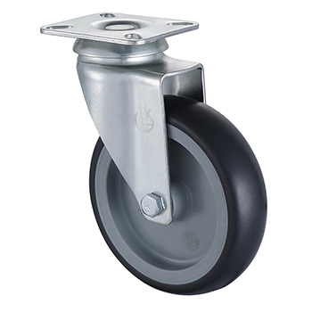 Institutional 360°c Rotation Grey Thermoplastic Rubber Castors diameter 75mm 100mm125mm load capacity 75kg 100kg for Trolley L&K supplier